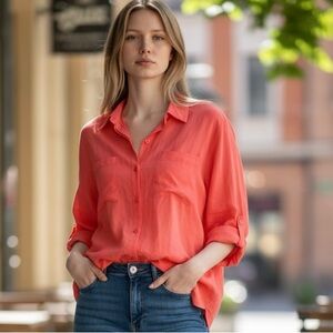 Chico's Button Front Tunic Top